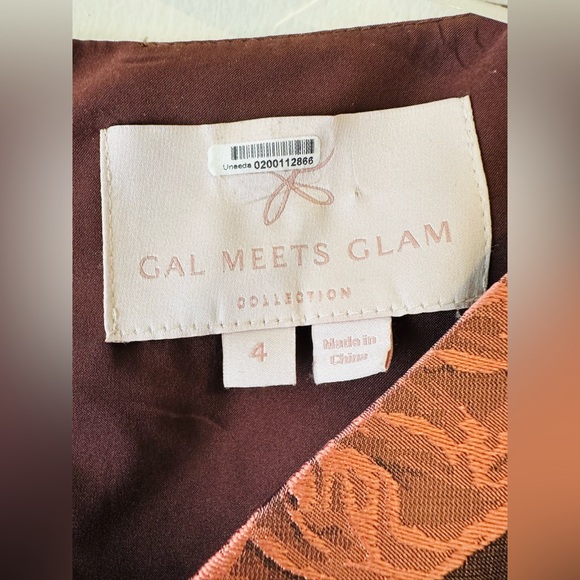 Gal Meets Glam Womens Ingrid Rust Rose Floral Jacquard Fit & Flare Mini Dress 4 - Picture 4 of 16